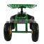 GS-01 Heavy Duty Garden Cart Rolling Work Seat With Tool Tray