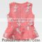 latest girls cute printed pink vest with frill bottom for 2-12 years old girls sewing contractors