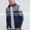 Custom Long Sleeve With Hood Colour Block Design Multi Men's 65% Polyester 35% Cotton Casual Zipper Hoodies