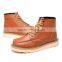 Autumn men leather high top casual shoes sample for adults, winter high upper worker shoes casual brand from china