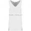 New Arrival Women White V Neck Tunic Vest Plain Chiffon Summer Sleeveless Clothing