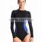 Long Sleeve Zipped Rashguard One Piece Crew Neckline Front Zip Swimsuit Custom Bodysuit Polyester Spandex Stretchy Material