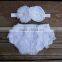 Cute cotton baby ruffle bloomer with bowknot infant diaper cover wholesale children's boutique clothes