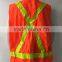 Customized Orange Highlight PVC Safety Reflective Vest With 100%polyester Tricot Fabric