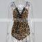 B13394A european women sexy leopard lingerie hot sale one piece romper