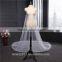 2017 wholesale new grance long lace bridal wedding veilwhite one-layer bell flower wedding lace veil Fashionable long Tulle HL26