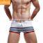 Men's Stripes Soft Comfortable Drawstring Boxer Water Resistant Swim Trunks