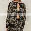 Open Black With Two Ribbon Tie Closures Camo Print Sweatshirt