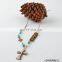 Anti-Siver and Anti-Gold vintage cross Necklaces turquoise beads necklace