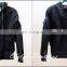 Dark Black Quilted Zip Biker Long Sleeve Cinch Belt Hoodie