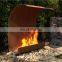 Corten steel outdoor laser cut metal mesh fired burners