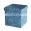 RTS modern home furniture luxury Crushed Velvet folding storage ottoman stool