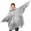 Oversized Sherpa Hooded Sweatshirt Blanket for Adults  Men with a Large Front Pocket