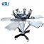 High speed 6 color 6 station manual t-shirt screen printing machine