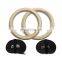 Gymnastic Rings Fitness Workout Exercise Wooden Pull Ups Muscle Training Ring With Buckle Straps for Home Gym