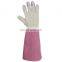 HDD in Stock Ladies Long Sleeve Leather Pigskin Rose Gardening Gloves