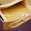 Golden color folding mirrored cosmetic cabinet makeup dresser table for bedroom