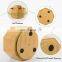 Bamboo Rotating Art Supply Desk Organizer Lazy Susan Pen Holder with 5 Compartments Revolving Desktop Storage Caddy for Pen