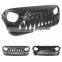 Front Shark Grill Grille Cover for 2018-2020 Jeep Wrangler JL Gladiator JT Matte Black