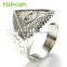 Topearl Jewelry Stainless Steel Men's All-see Eye Ring For Men Fashion Cross Eye Open Ring Vintage Punk Style Ring MER439