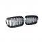 For Bmw F20 1 Series Pre Lci Double Dual Slat Grill Shiny Black Kidney Front Car Grille