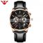 Fashion sport luxury leather quartz wrist watches men waterproof quartz watches