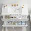 Morden Bathroom Vanities Cabinets Bathroom Sinks Cabinet Set With LED Mirror White Wood