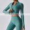 Custom Full Zipper Sports Slim Four Way Stretch Jackets Women Long Sleeve Yoga Crop Tops