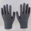 gray polyester thread knitted white PVC dot palm coated anti-slip safety work gloves
