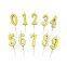 Multi-color Gold Number Candles 0-9, Wholesale Cake Decor for Birthday & Theme Parties