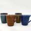 Round shape with flower embossed ceramic mug from China