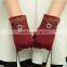 Women's lovely plus velvet lace gloves , Not inverted cashmere gloves,Touch screen Gloves