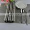 High quality 45*30cm PVC silver woven mesh placemat 8*8 gold color placemat table mat runner dining mat