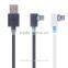 High speed 90 degree micro usb charging cable 90 Degree right/left Angle USB Cable