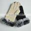 New arrival ladies warm winter knitted glove with fur