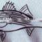 Cheap promotional fishes embroidery patches Iron on clothing fabric.