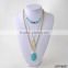 turquoise necklace gold leaf necklace triple turquoise with gold leaf necklace