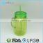 Green Clear Plastic BPA Free Mason Jars