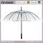 High quality transparent straight umbrella fashion clear POE/PVC cover transparent umbrella