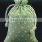 New design hemp dots printing jute promotional drawstring bag china supplier                        
                                                                                Supplier's Choice