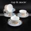 Flower Decal 19PCS Fine Bone China Tea Set With Decorated Vase Ashtray