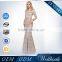 Sexy Backless Hole Waist Illusion Beaded Mermaid Muslim Long Sleeve Chiffon Maxi Dress
