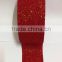 HOT SALE Red Glitter Printed Gift Wrap Decorative Wired Christmas Organza Ribbon