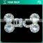 4MM Clear Crystal Rhinestone Garment Clothing Rhodium Metal Pair Buckle