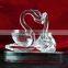 Couple crystal glass swan figurine for wedding soubenirs