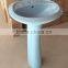 economical plain glazed stock basin with pedestal stand