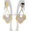 Stainless Steel newest style laser cut patterns with very pretty inlays earring