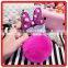 Diamonds bowknot Rabbit tail Hair Fur Ball Bling Rhinestone Glitter Plastic hard PC phone case for iphone 6 6s plus