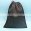 wholesale customized black canvas small mesh zipper bags drawstring for packing cup