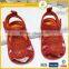 2015 Cheap direct selling red lovely crochet kids baby sandal